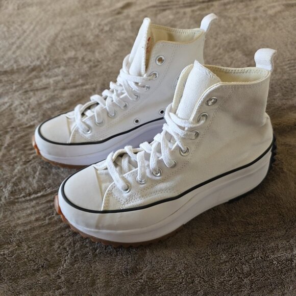 Converse Run Star Platform High Top White Women’s 8 Men’s 6.5 Canvas Sneakers - Picture 8 of 16